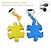 Sensory Oral Motor Aids Chew Necklace for Boys Girls Adults, 2 Pack Silicone Puzzle Chewy Jewelry for Autism ADHD Baby Nursing or Special Needs Kids, Reduce Biting for Heavy Chewer (Blue&Yellow)