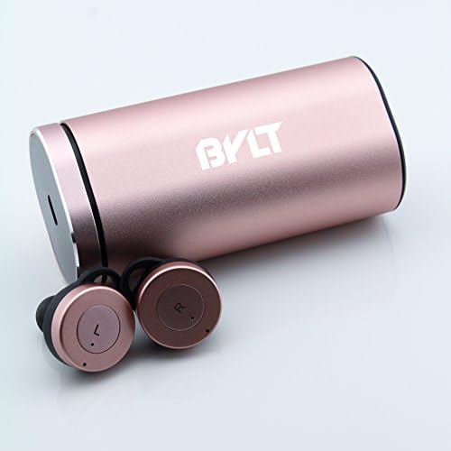 BYLT Audio True Wireless EarbudsTruly Wireless Bluetooth Sports Headphone Noise Cancelling Stereo Earphone With Mic For Samsung iPhone 7 Plus Case Sony Apple iPad Android IOS (Rose Gold)