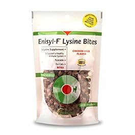 Vetoquinol Enisyl-F Lysine Bites: L-Lysine Chews for Cats & Kittens – Chicken Liver-Flavor, 6.4oz (180g) Reclosable Bag