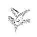 KAVANI Silver Cubic Zirconia Ring CZ V Ring Open Adjustable Heart Princess Ring for Women