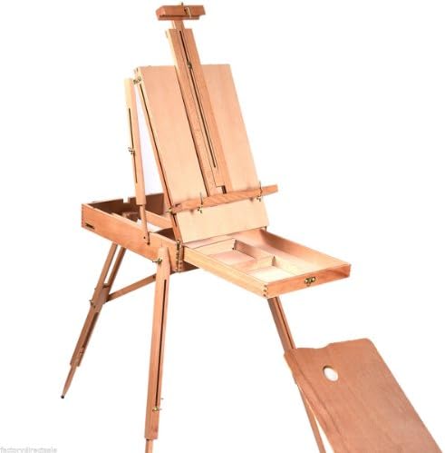 French Easel Wooden Sketch Box Portable Folding Durable Artist Painters Tripod