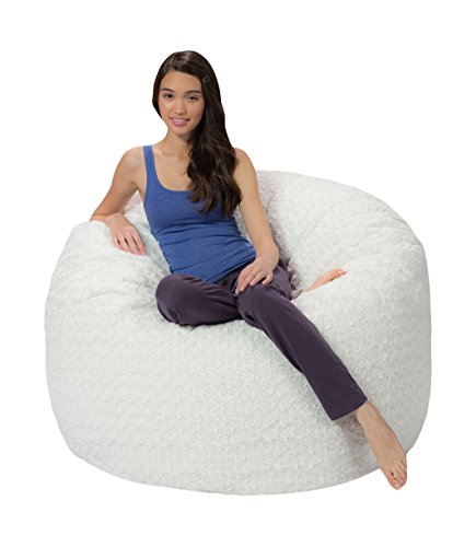 Comfy Sacks 4 ft Memory Foam Bean Bag Chair, Polar Fox