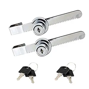 Sissinda Sliding Glass Door Lock Display Case Lock Ratchet Lock with Chrome Finish, Security, Keyed Alike Showcase Display (2 PC)