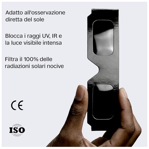 ORRO Solar Eclipse Glasses 37 mm, Pack of 2/6/12/50, Black, Certified Eye Protection, Tested EN ISO 12312-2:2015, CE Marking for Direct Solar Observation - Classic Fit