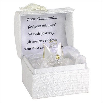 Loving Jesus FHC First Holy Communion Blown Crystal Glass Guardian Angel Blessing Communion