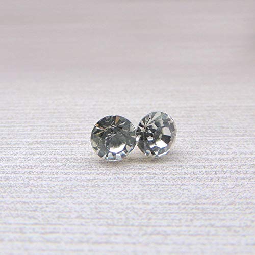 8mm Round Clear Glass Rhinestone Earrings on Plastic Posts for Metal Sensitive Ears