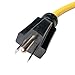 Parkworld 60127 Generator Adapter Cord NEMA 5-15P to 5-15P for Transfer Switch, 3 Prong Plug to Plug, 125V, 2FT