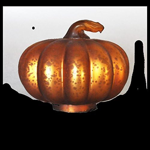 Set of 2 Mouth Blown Mercury Glass Matte Finish Decorative Pumpkins 8"