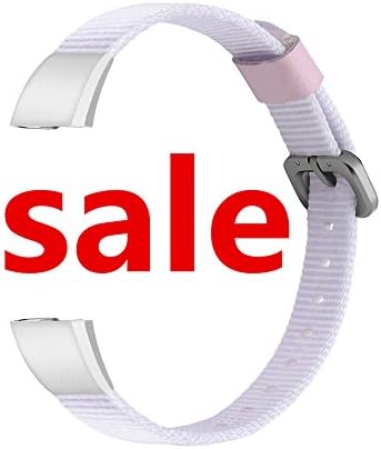 CUZOW Woven Nylon Replacement Watch Band with Metal Classic Clasp for Fitbit Alta/Alta hr (Nylon-Lavender)