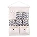 Shiaon Wall Hanging Closet Organizer 7 Pockets Multipurpose Door Storage Bag with 2 Hooks - Space Saver Storage Case Linen Cotton Fabric Grey