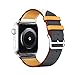 EloBeth 38mm/40mm Leather Band ,Single Tour Men Women Loop Leather Replacement Wristband Compatible with Apple Watch Series 4 40mm Series 3 Series 2 Series 1 38mm -Indigo/White