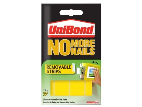 Unibond No More Nails Strip Ultra-strong Removable Translucent - Pack of 20