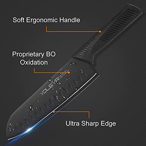 Chef’s Knife,YOLEYA 7 inch Santoku Knife German Stainless Steel,BO Anti