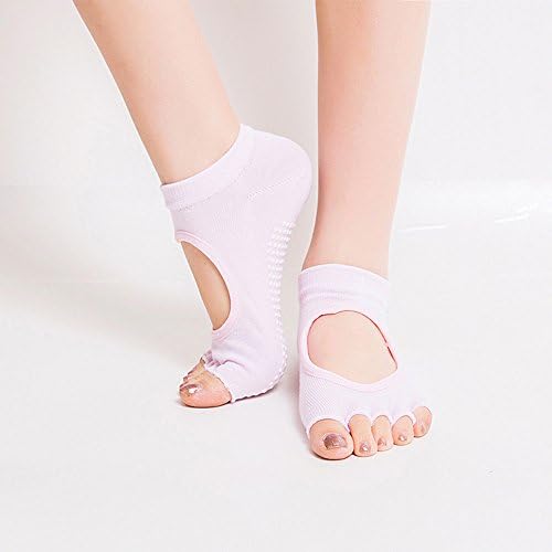 Half-Toe Womens Yoga Socks, Super Grip Non Slip Skid Yoga Pilates Barre cotton socks 2 Packs for Women's &amp; Girls