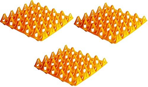 Plastic Egg Tray Vented | 30 Eggs | Non Toxic Food Grade | Durable Tray | 3 Pack | Orange