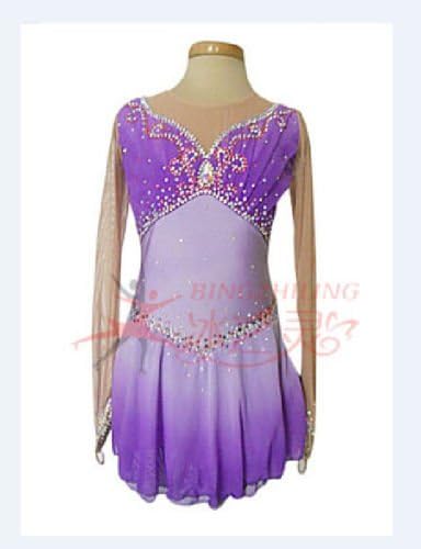 Purple Ice Skating Clothing for Girls Women Competition Skating Dress Custom Spandex