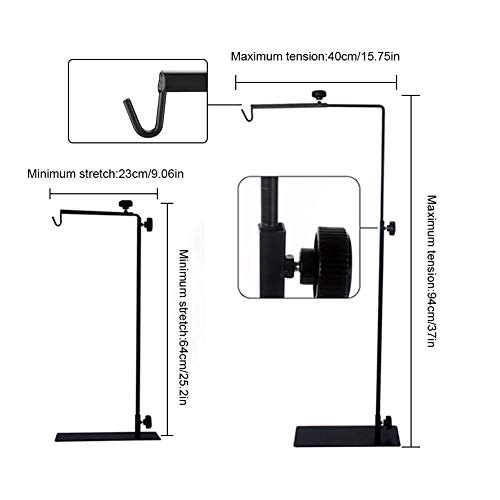 SHZONS Reptile Lamp Stand Adjustable Metal Floor Lamp Bracket for Succulent Lizard Tortoise Turtle