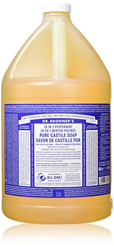 Dr. Bronner's Magic Soap Organic Peppermint Oil Pure Castile Soap Liquid, 3.78-Liter