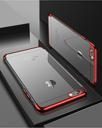 wantflyer iPhone 6 Plus Case,iPhone 6s Plus Case, [New Style] Slim Clear Soft Flexible TPU Cover for Apple iPhone 6 Plus/6s Plus(Red)