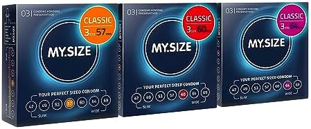 Kondome - 3 x 10er set 57, 60, 64 mm 3x10 Stück extra dünn | mit Natürlichem Hautgefühl | Wandstärke von 0,07 mm
