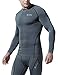 TSLA Men's UPF 50+ Compression Shirts, Cool Dry Long Sleeve Athletic Tops, Sports Baselayer Workout Shirt, Zero Grey, XX-Large