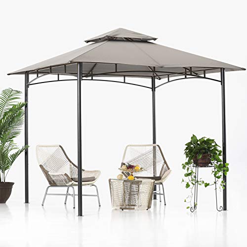 ABCCANOPY 2,5x2,5m Patio Pavillon für Patios Doppeldachweichdach Garten Hinterhof-Pavillon für Schatten und Regen…