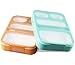 Bento Lunch Box For Kids and adults, 2 Leakproof Food & Meal Prep Containers With 5 Compartments + Full Cutlery Set Perfect For Healthy Snacks BPA & FDA Free Microwave Dishwasher Safe - PLUSPOINT