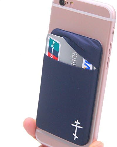 Lycra Cell Phone Card Holder, Sticker Firmly Adhesive Stick Back Cover Credit Card Holder Pouch Pocket for Mobile Cell Phones(deep blue-Lid)