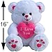 My Cuddle Bears Large I LOVE YOU Plush Fluffy Cozy White and Pink Love Teddy Bear 16 Inches Tall