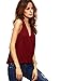 Verdusa Women's Deep V Neck Cut Out Back Sleeveless Blouse Tank Top Burgundy Large