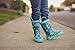 OAKI Kids Rubber Rain Boots Easy-On Handles, Outer Space, 5T US Toddler