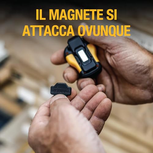 DEWALT Jobsite Pro Wearable Bluetooth Speaker, Mini Portable Wireless Speaker with Clip and Magnets, IP56 Waterproof and Dustproof, Built-in Microphone, Perfect for Construction Site and Outdoor