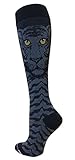 Ladies Fashion Therapeutic Compression Socks Black/Grey Tiger