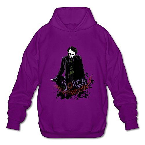 New TBTJ Men's The Joker The Dark Knight Slub Pullover HoodiePurple X-Large