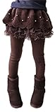 Toddler Girls Two Layers Lace Bead Skirt Legging Pants