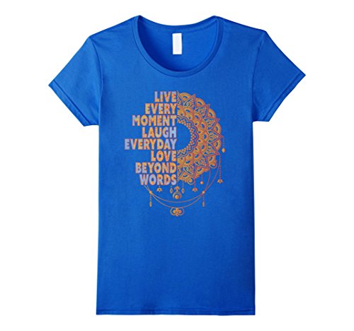 Women’s Laughter Yoga T Shirt-Buddhist Sayings-Live Love Laugh XL Royal Blue