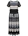 Chicwe Women's Plus Size Luxury Raglan Sleeves Maxi Dress with Belt 18, Multi Grey