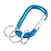 uxcell Spring Snap Hook, Metal D Ring Carabiner Keychain Clip with 3 Key Ring, Locking Snap Ring with Keyring for Loaded Gate Hammock Swing Outdoor Hiking Fishing, Large 1PCS Blue