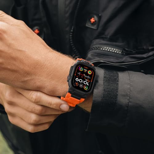 Bandletic Compatible with Apple Watch Band Ultra 3 2 1 49mm, Soft Silicone Sport Comfort Resistant Breathable Band with Protective Film, Only for iWatch Ultra 49mm Bands for Men Women