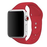 AdMaster Silicone Compatible for Apple Watch Band and Replacement Sport iwatch Accessories Bands Series 3 2 1 Red 42mm S/M