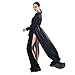 Missord Women's V Neck Thin Casual Maxi Dress with Belt Medium Black