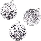 Sluswallow 20 Pcs Charms Shell Starfish Antique Silver Pendants for Making Bracelet Necklace Jewelry Findings Jewelry Making Accessory, Jewelry Charms (25x21mm)