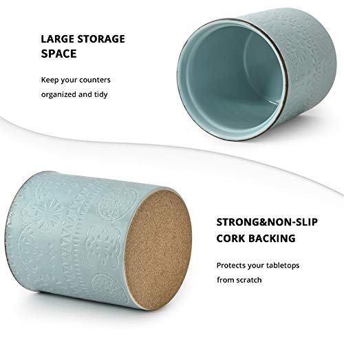 LIFVER Kitchen Utensil Holder, 7.2″ Large Cooking Utensil Holder for