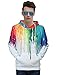 RAISEVERN Men's Multicolor Melting Paint Hoodies Autumn Fleece Hooded Sweater Sweatshirt Melting Paint XX-Large