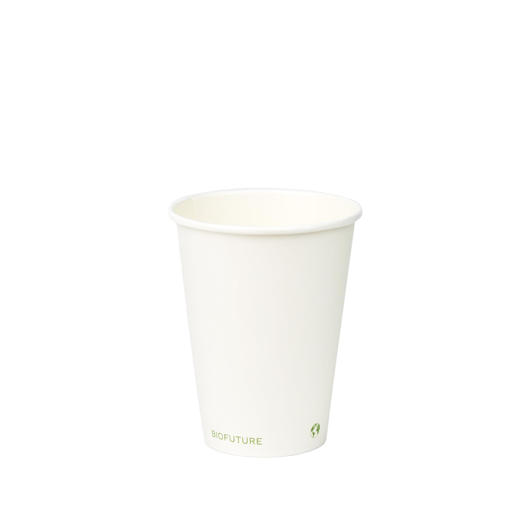 BIOFUTURE Disposable Paper Cups – 100% Compostable & Biodegradable 12 Ounce Party Cups for Weddings, Birthdays & Events, Sustainable Cold Drink Party Supplies – 50 Pack, White, 12oz