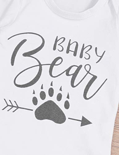 Newborn Baby Boy Clothes New to The Crew Letter Print Romper Long Pants Hat 3PCS Outfits Set Breathable and Soft (I-White, 0-3 Months) - Thumbnail 2