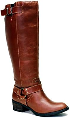 cognac riding boots wide calf