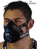 Vikingstrength Training Workout Mask for Running Biking MMA Endurance with Adjustable Resistance, High Altitude Elevation Mask for Air Resistance Training [16 Breathing Levels] â€¦ (Green Digital Cammo)