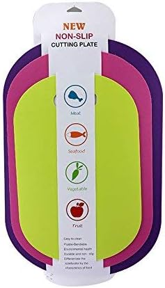 SOLDOUT GK Flexible Non-Slip Food Grade Plastic Vegetable, Fruits Chopping Board/Mat (17x27.5, 21x34, 25x40cm, Multicolour) - Set of 3