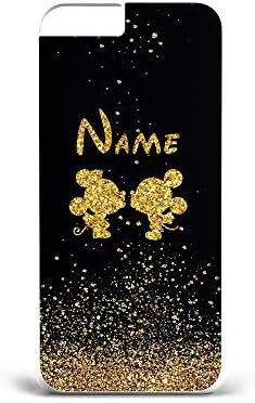 YouDezerve Personalised Name Initials Disney Mickey Minnie Mouse Glitter Phone Case cover for Apple iPhone E93 CM01P (Design3, iPhone 7+/8+)